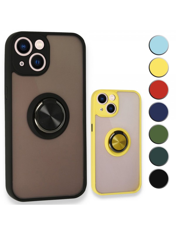 iPhone 13 Mini Kılıf Montrea Ring Yüzük Stantlı Kapak&hellip;