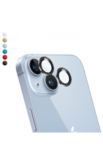 iPhone 14 / 14 Plus Kamera Lens Koruyucu Cam Metal Kenarlı 2li Set