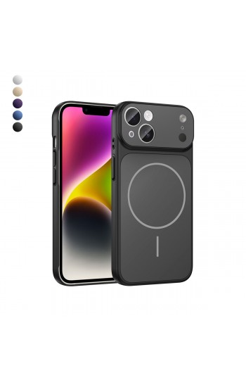 iPhone 14 Kılıf (17 Pro Max Görünümlü) Magsafe Özellikli AG Glass Çevirici Sert Kapak