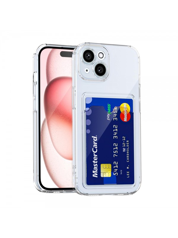 iPhone 15 Kılıf Cardy Şeffaf Kartlık Cepli Kapak…
