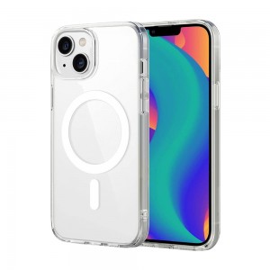 iPhone 15 Kılıf Combo Seri Magsafe Özellikli Sararmaz Sert Şeffaf Kapak