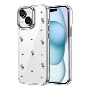 iPhone 15 Kılıf Fiyonk Desenli Şeffaf Kapak