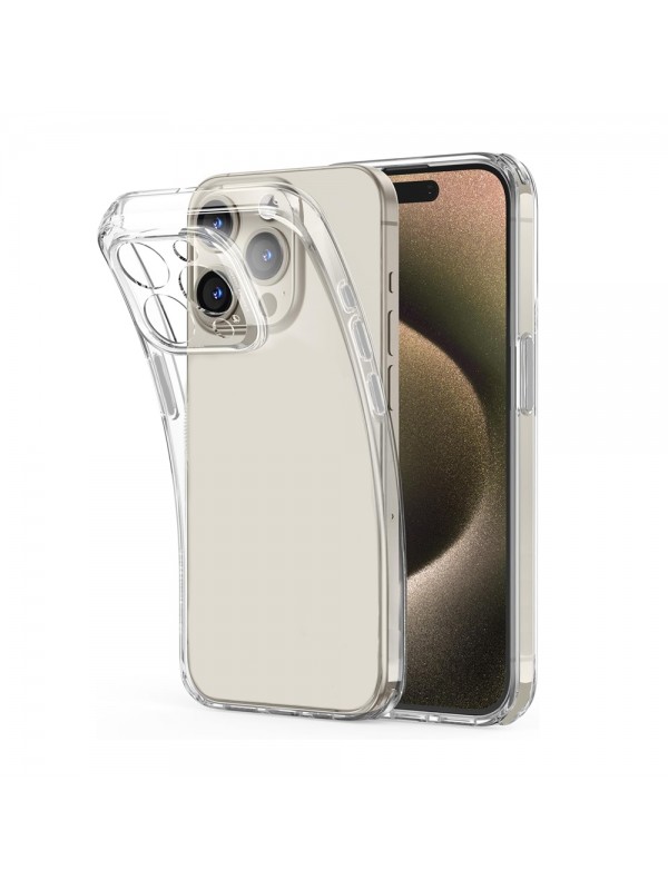 iPhone 15 Pro Kılıf Metal Tuşlu Kamera Korumalı Silikon Şeffaf Ar…