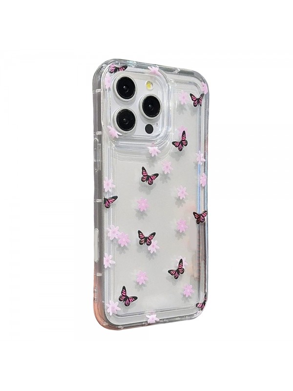 iPhone 15 Pro Max Çiçekli Butterfly Seri Silikon Kapak…