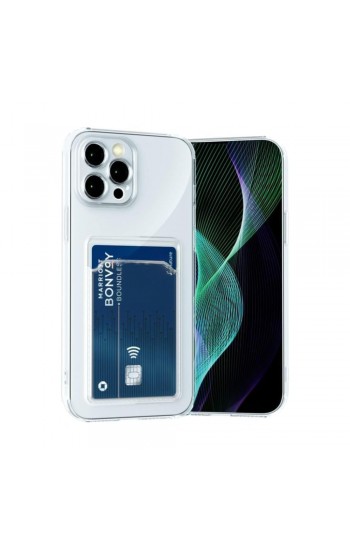 iPhone 15 Pro Max Kılıf Cardy Şeffaf Kartlık Cepli Kapak…