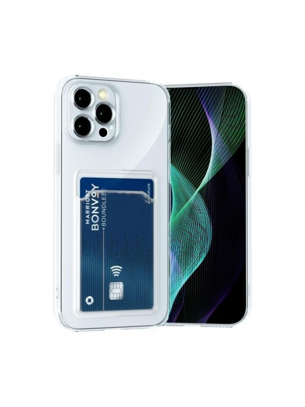 iPhone 15 Pro Max Kılıf Cardy Şeffaf Kartlık Cepli Kapak…