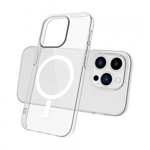 iPhone 15 Pro Max Kılıf Combo Seri Magsafe Özellikli Sararmaz Sert Şeffaf Kapak