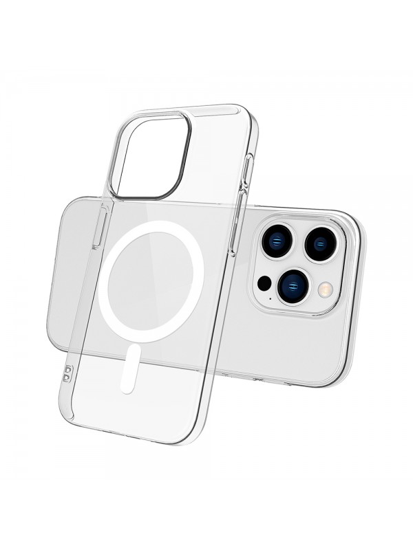 iPhone 15 Pro Max Kılıf Combo Seri Magsafe Özellikli Sararmaz Sert Şeffaf Kapak