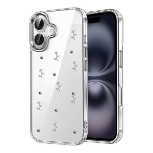 iPhone 16 Kılıf Fiyonk Desenli Şeffaf Kapak