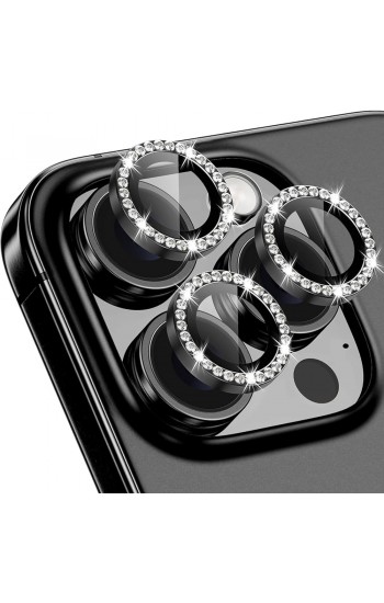 iPhone 16 Pro / 16 Pro Max Taşlı Metal Kamera Lens Koruyucu Set…
