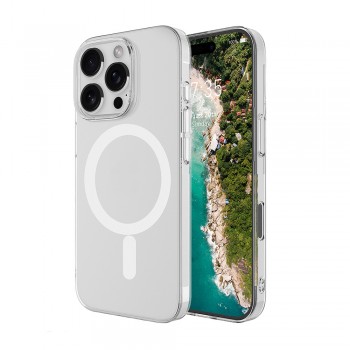 iPhone 16 Pro Max Kılıf Combo Seri Magsafe Özellikli Sararmaz Sert Şeffaf Kapak