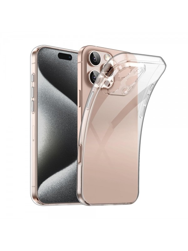 iPhone 16 Pro Max Kılıf Metal Tuşlu Kamera Korumalı Silikon Şeffa…