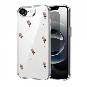 iPhone 16e Kılıf Fiyonk Desenli Şeffaf Kapak