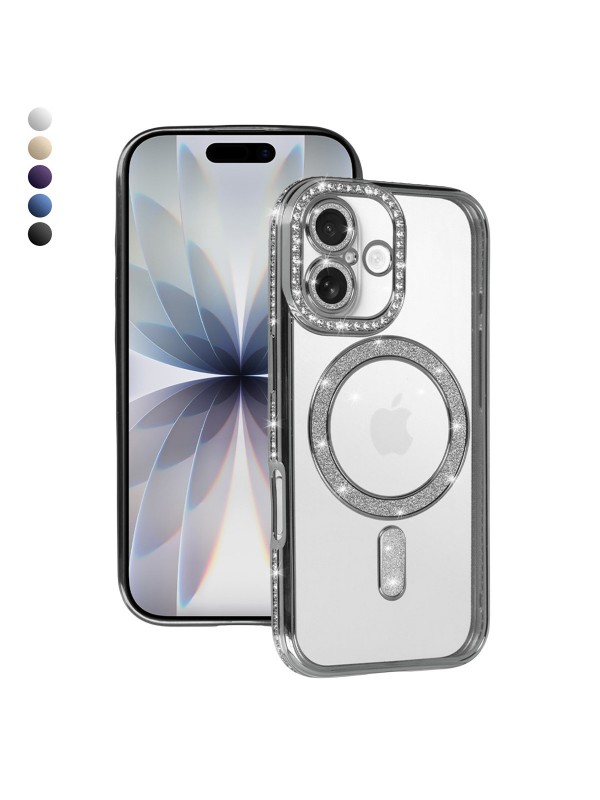 iPhone 17 Kılıf Joke Seri Magsafe Özellikli Taşlı Simli Silikon K… iPhone 17 Kılıf Joke Seri Magsafe Özellikli Taşlı Simli Silikon K…