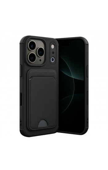 iPhone 17 Pro Cardy Soft Kartlık Cepli Silikon Kapak