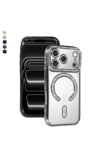 iPhone 17 Pro Kılıf Joke Seri Magsafe Özellikli Taşlı Simli Silikon K&hellip;