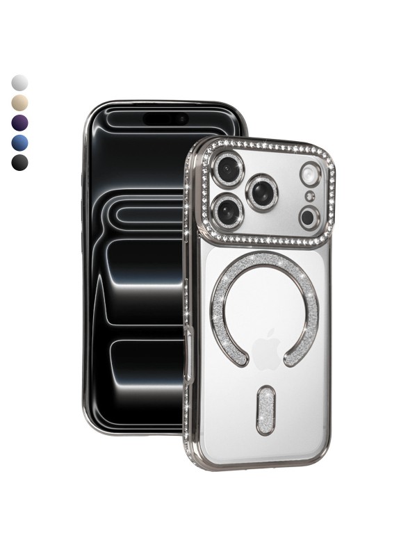 iPhone 17 Pro Kılıf Joke Seri Magsafe Özellikli Taşlı Simli Silik… iPhone 17 Pro Kılıf Joke Seri Magsafe Özellikli Taşlı Simli Silik…
