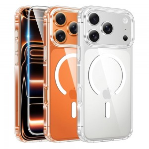 iPhone 17 Pro Kılıf Magnetic Seri Magsafe Özellikli Silikon Şeffaf
