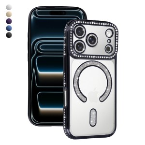 iPhone 17 Pro Max Kılıf Joke Seri Magsafe Özellikli Taşlı Simli Silikon Kapak