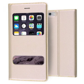 iPhone 6 / 6s Gizli Mıknatıslı Pencereli Kılıf Gold iPhone 6 / 6s Gizli Mıknatıslı Pencereli Kılıf Gold