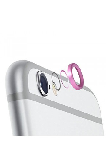 iPhone 6 / 6s Kamera Lens Koruyucu Cam Metal Kenarlı Pembe…