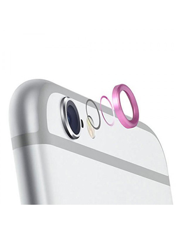 iPhone 6 / 6s Kamera Lens Koruyucu Cam Metal Kenarlı Pembe…