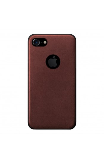 iPhone 7-8 360 Derece Slim Premium Deri Görünümlü Silikon Kılıf Kahv&hellip;