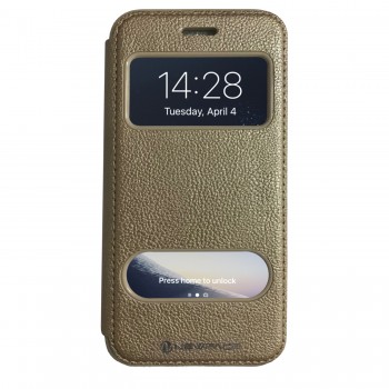 iPhone 7-8 Gizli Mıknatıslı Pencereli Magnum Kılıf Gold iPhone 7-8 Gizli Mıknatıslı Pencereli Magnum Kılıf Gold