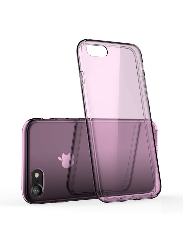 iPhone 7/8 Kılıf Soft Silikon Şeffaf-Pembe Arka Kapak…