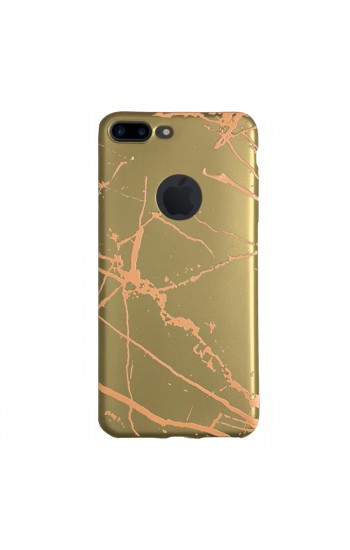 iPhone 7-8 Plus Fırça Desen Silikon Arka Kapak Gold…