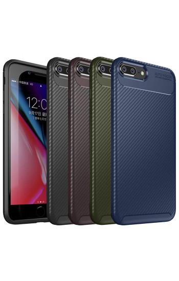 iPhone 7 Plus / 8 Plus Kılıf Focus Carbon Desen Silikon Arka Kapak…