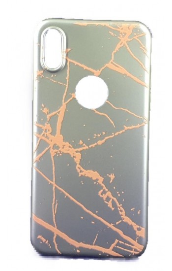 iPhone X/XS Fırça Desen Silikon Arka Kapak Gold…