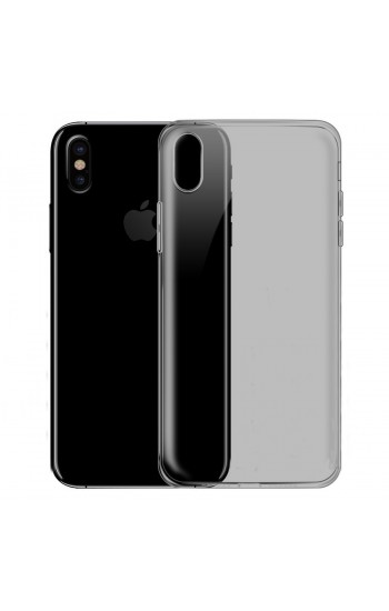 iPhone X/XS Kılıf Soft Silikon Kılıf Şeffaf-Siyah Arka Kapak