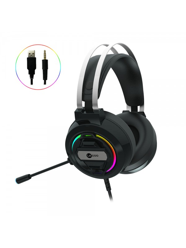 Lenovo Lecoo HT401 USB-A + 3.5mm RGB Mikrofonlu Kulak Üstü Gaming Ku&hellip;