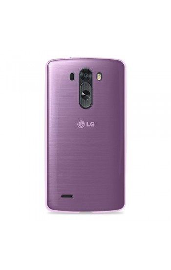 LG G3 Kılıf Soft Silikon Şeffaf-Pembe Arka Kapak…