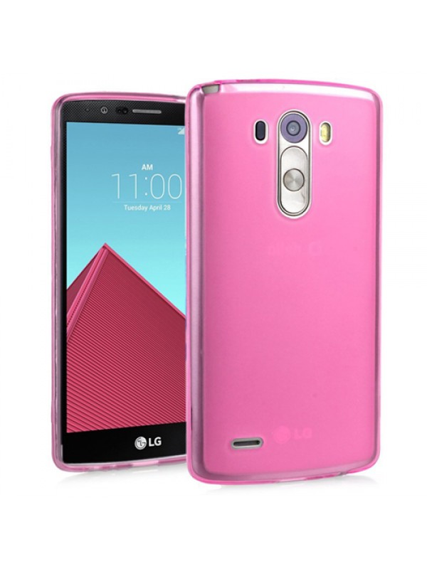 LG G4 Kılıf Soft Silikon Şeffaf-Pembe Arka Kapak…