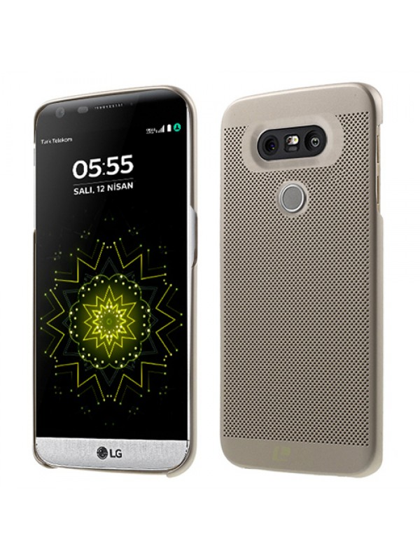 LG G5 Kılıf Loopee Point Sert Arka Kapak Gold…