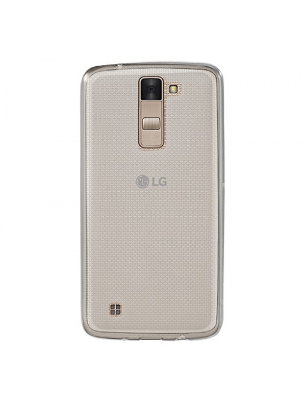 LG K8 (K350) Kılıf Soft Silikon Şeffaf-Siyah Arka Kapak