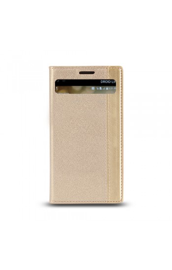 LG V10 Gizli Mıknatıslı Pencereli Magnum Kılıf Gold