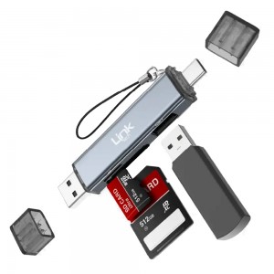 LinkTech A208 3in1 USB-A to Type-C Hafıza Kart Okuyucu Dönüştürücü