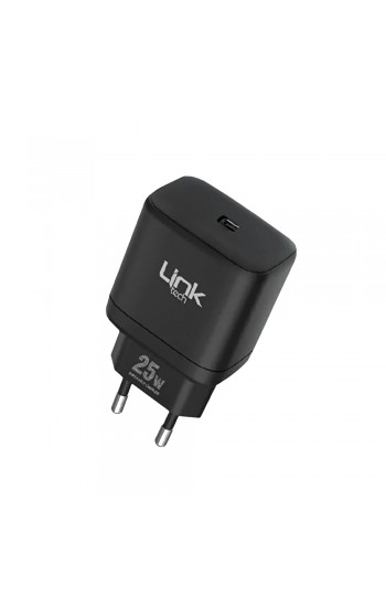 LinkTech C211 25W PD Type-C Çıkışlı Şarj Adaptörü Siyah