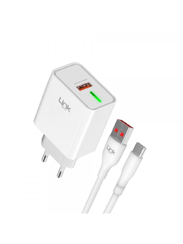 LinkTech C248 22.5W PD/QC USB - Type-C Kablolu Şarj Aleti Set Beyaz…