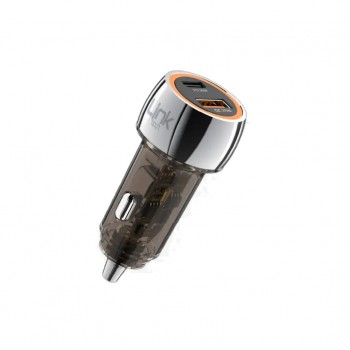 LinkTech C436 55W Dual PD30W + QC25W Şeffaf Araç Şarj Adaptörü LinkTech C436 55W Dual PD30W + QC25W Şeffaf Araç Şarj Adaptörü