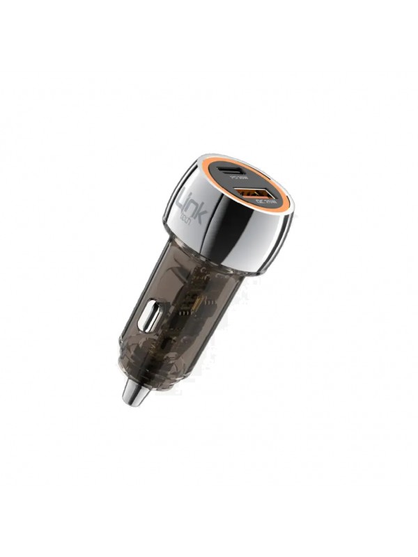 LinkTech C436 55W Dual PD30W + QC25W Şeffaf Araç Şarj Adaptörü…