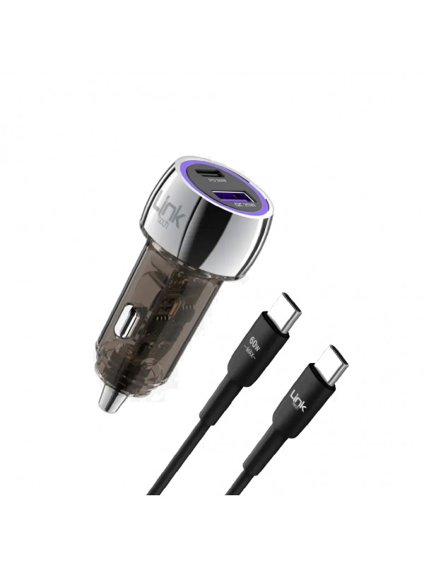 LinkTech C437 55W Dual PD30W + QC25W Şeffaf Araç Şarj Aleti Type-C …