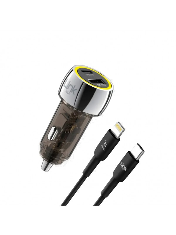 LinkTech C438 55W Dual PD30W + QC25W Şeffaf Araç Şarj Aleti Type-C …