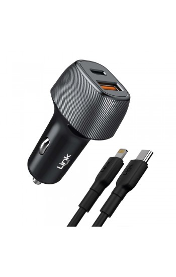 LinkTech C498 38W 2x USB Type-C - Lightning Kablolu Araç Şarj Aleti…