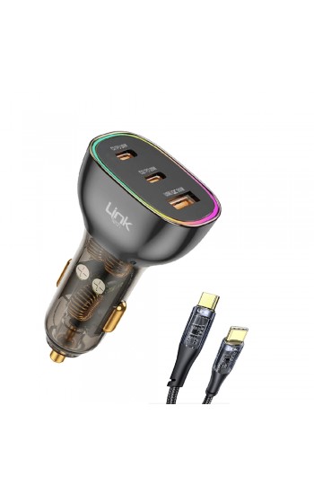 LinkTech C508 80W 2xPD 30+20W + USB Araç İçi Type-C Şarj Aleti…