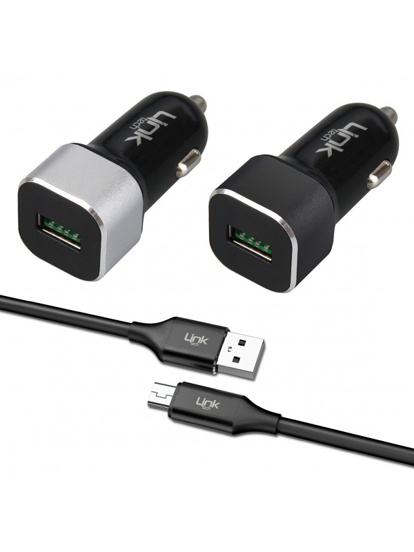 LinkTech C681 QC 3.0 18W Micro USB Araç İçi Şarj Aleti Set