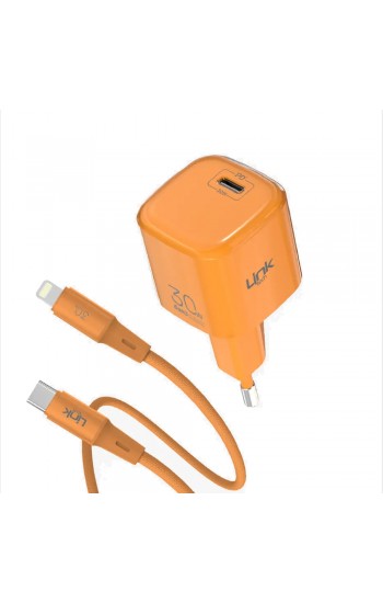 LinkTech G824 30W GaN Adaptör + 30W Lightning Kablolu Şarj Aleti